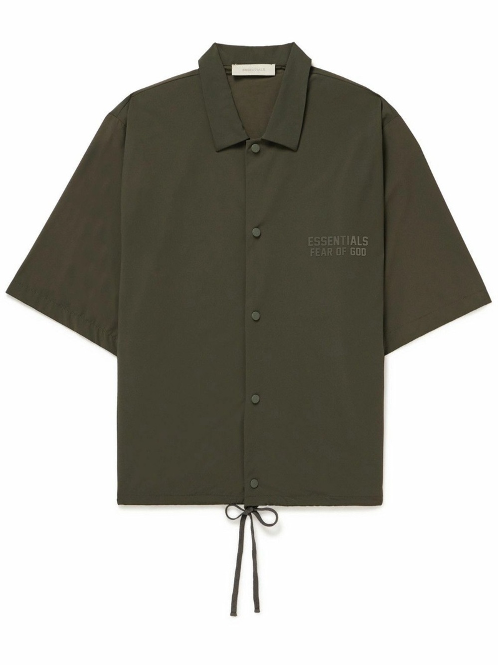 Fear of God Essentials Olive Green Short Sleeve Button-Down Shirt NWOT!